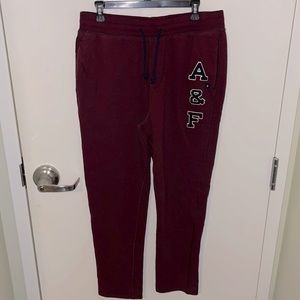 Abercrombie & Fitch Burgundy Joggers with Navy Details